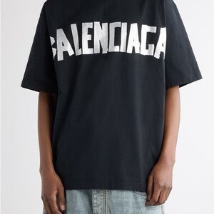 Balenciaga Black and White Short Sleeve Tee
